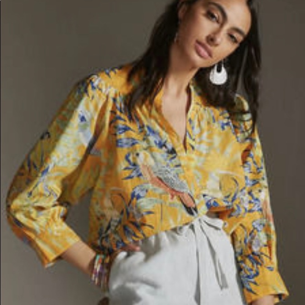 Anthropologie Maeve Yellow Top
